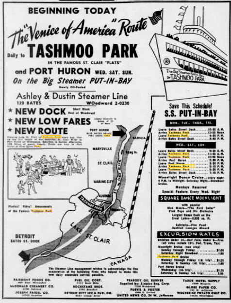 Tashmoo Park - Ad From June 25 1950